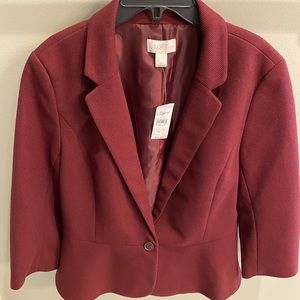 New loft burgundy blazer. 12P